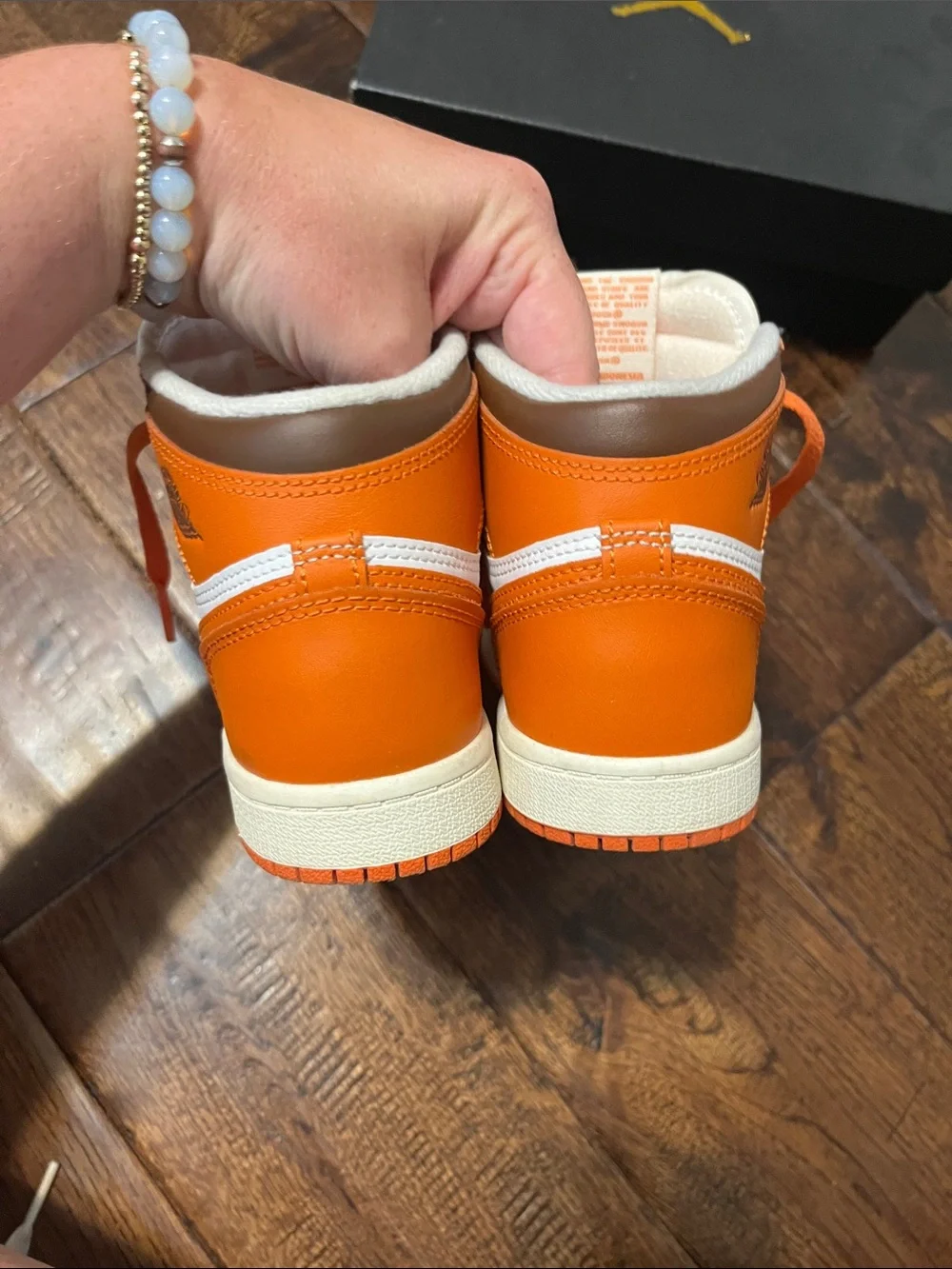 Nike Air Jordan 1 High Orange & White Basketball Sneakers
